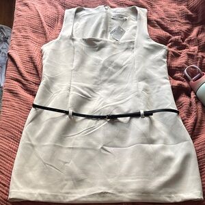 Abercrombie Elegant beige Sleeveless Dress with Belt L